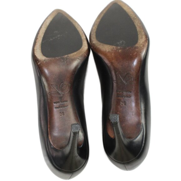 Joan Oloff Deborah Black Luxury Leather Mid-Stiletto Heel, Size 36 (US 6) - Picture 10 of 10